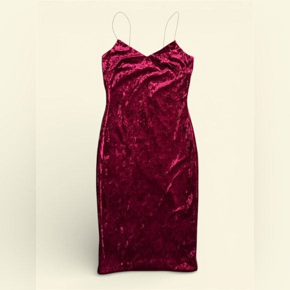 The Vintage Shop Dresses & Skirts - The Vintage Shop Velvet Burgundy Midi Dress